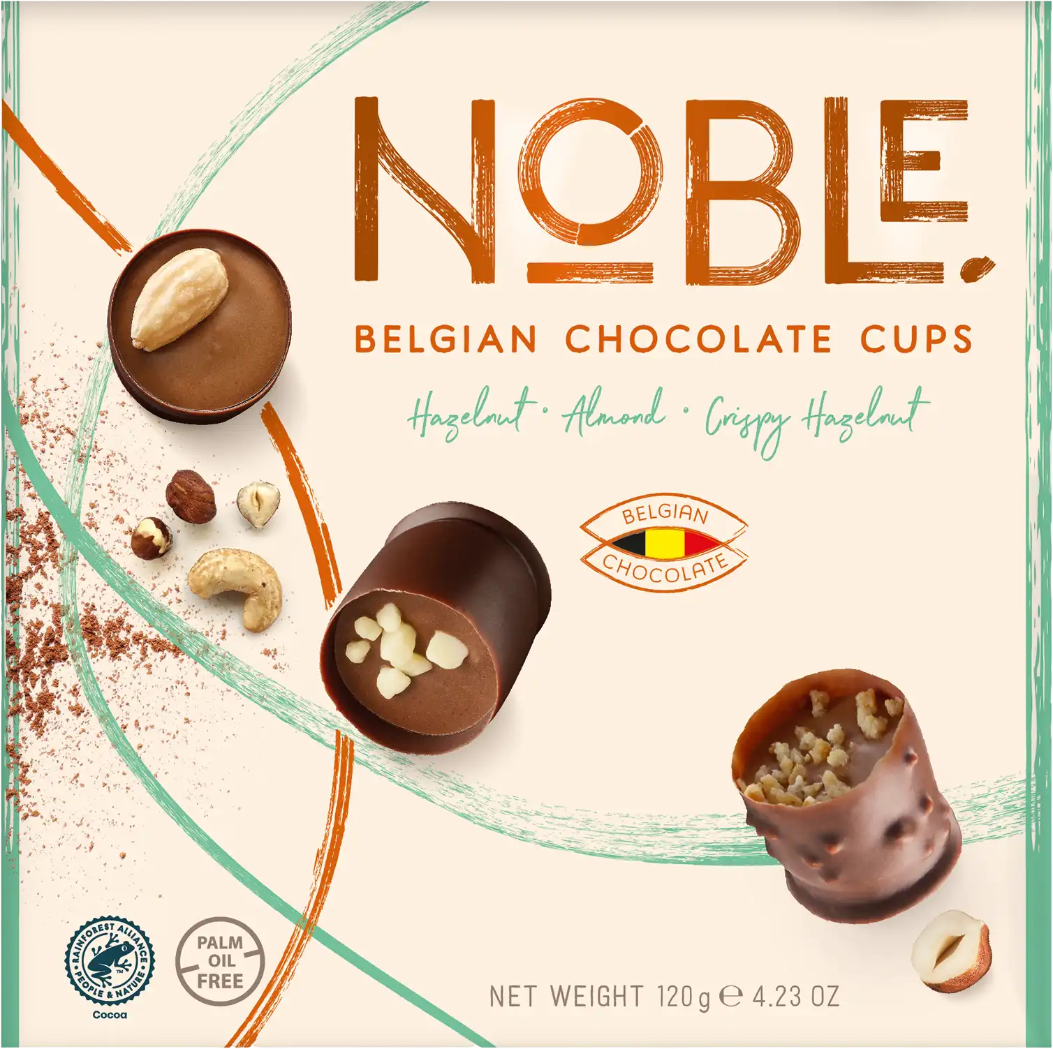 Noble Belgian chocolate cups - The Noisette collection